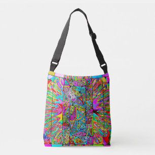 Bolso Cruzado Patrón Pintado A Mano Y Digitalmente Art. 4