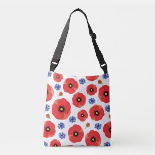 Bolso Cruzado Patrón Poppys Y Cornflowers