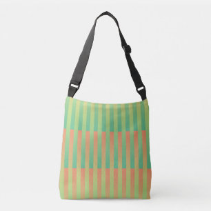 Bolso Cruzado Patrón rayado de Naranja verde