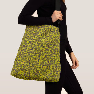 Bolso Cruzado Patrón románico de los pimientos negros amarillos