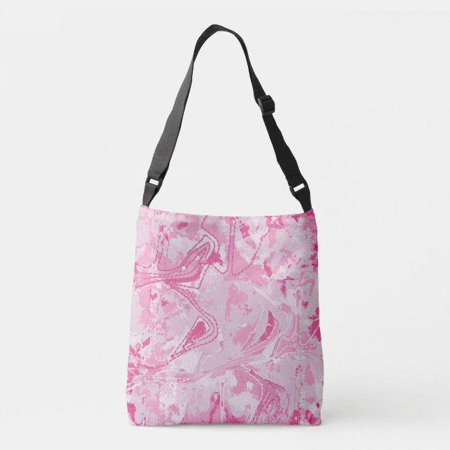 Bolso Cruzado Patrón rosa abstracto (Reverso)