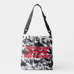 Bolso Cruzado Patrón sin fisuras de tinta blanca y negra