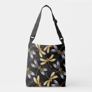 Bolso Cruzado Patrón sin foco con Dragonflies dorados