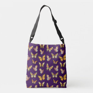 Bolso Cruzado Patrón sin soldadura de mariposa. Mariposa monarca