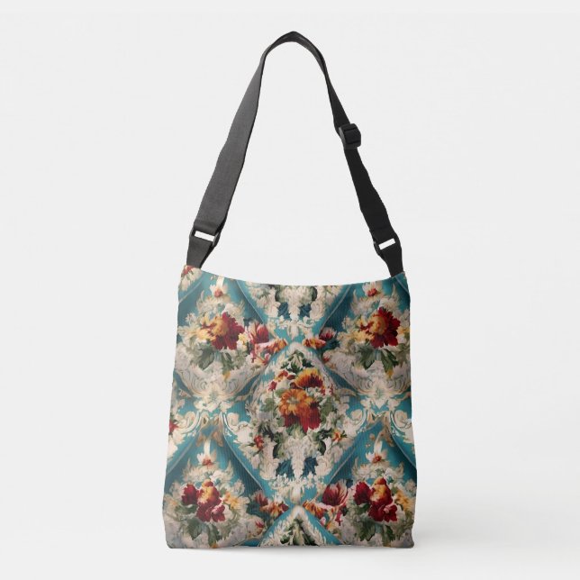 Bolso Cruzado Patrón sinusal floral italiano (Anverso)
