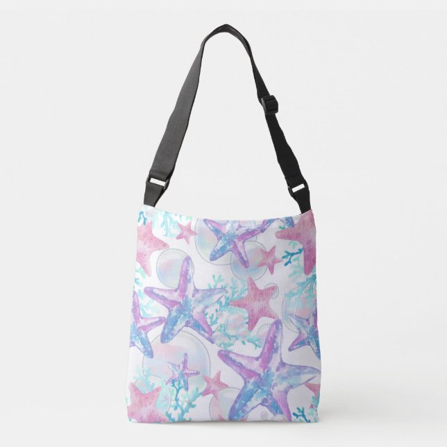 Bolso Cruzado Patrón Starfish Rosa (Anverso)