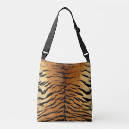 Bolso Cruzado Patrón textil de tigre marrón y negro