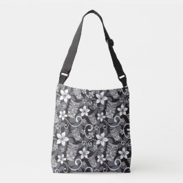 BOLSO CRUZADO PATRÓN TIKI LUAU (CARBÓN)