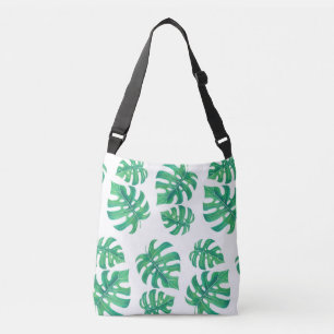 Bolso Cruzado Patrón tropical con hojas de monstera
