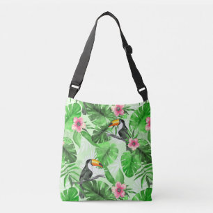 Bolso Cruzado Patrón tropical con tocan