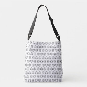 Bolso Cruzado Patrón vectorial en espiral negro sobre blanco