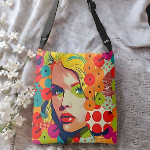 Bolso Cruzado Patrón vibrante del arte pop femenino