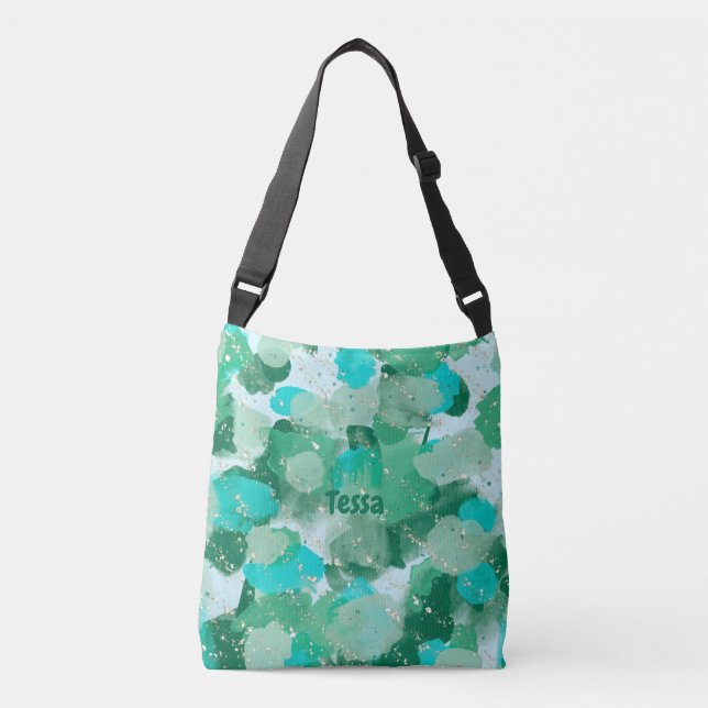 Bolso Cruzado Patrones abstractos Pincel de roce Regalo personal (Anverso)