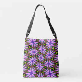 Bolso Cruzado Patrones margueritas púrpura
