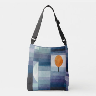 Bolso Cruzado Paul Klee Heraldo de Otoño Azul Moderno Abstracto