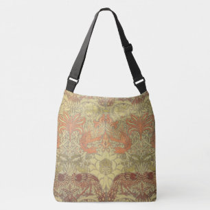Bolso Cruzado Pavo real de William Morris y modelo del dragón