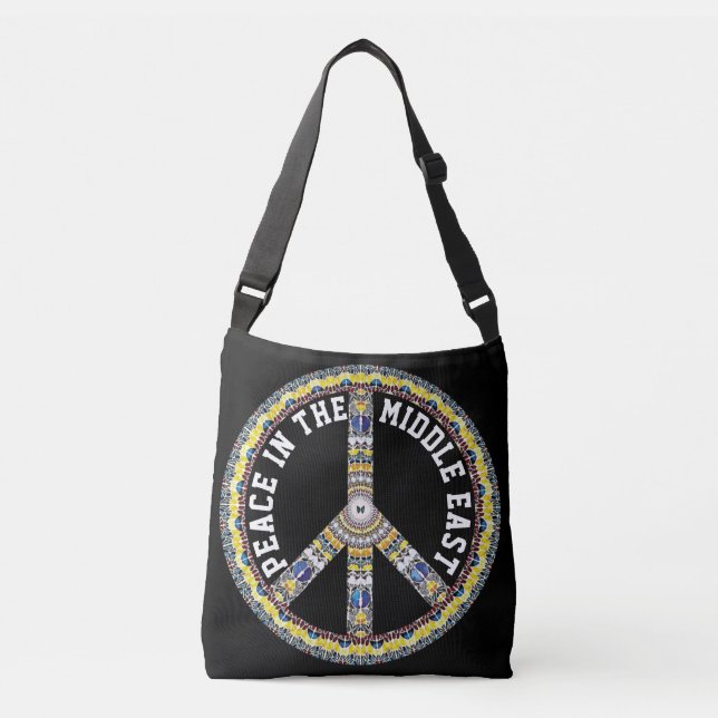 BOLSO CRUZADO PAZ EN ORIENTE MEDIO - MARIPOSAS GEOMÉTRICAS (Anverso)
