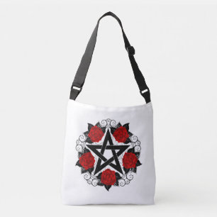 Bolso Cruzado Pentagram con rosas rojas
