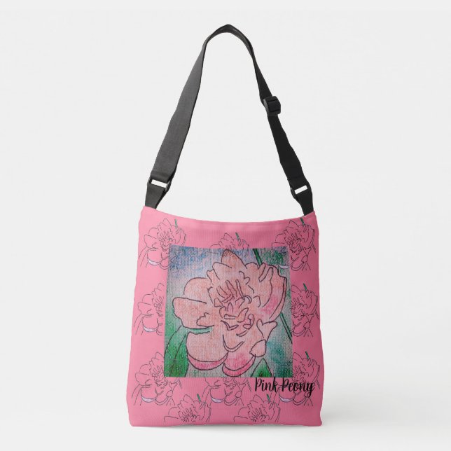 Bolso Cruzado Peonía Rosa  (Anverso)