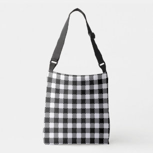 Bolso Cruzado Pepita ajusta negro y blanco del modelo + sus