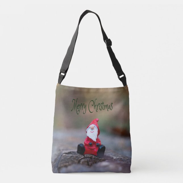 Bolso Cruzado Pequeña Santa Cláusula Feliz Navidad (Reverso)