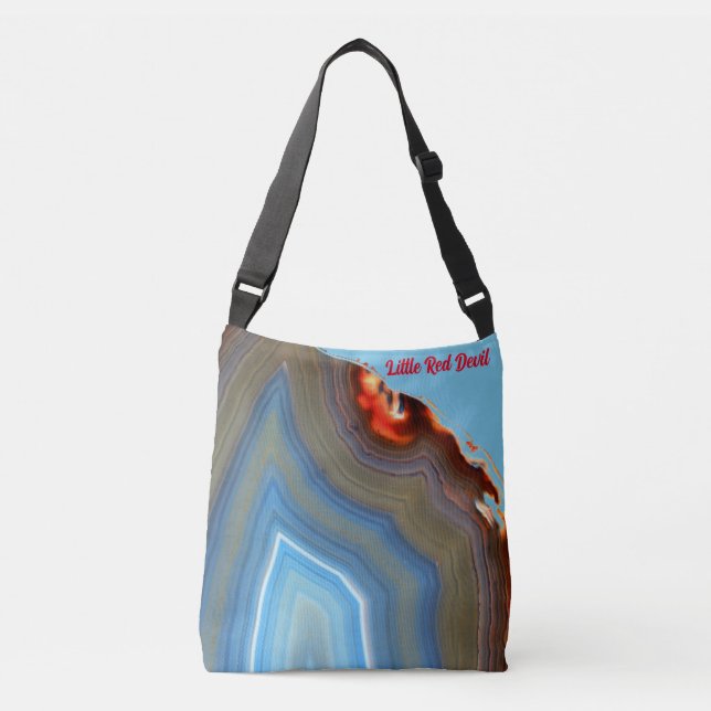 Bolso Cruzado Pequeño diablo rojo oculto en la agata cruz (Anverso)