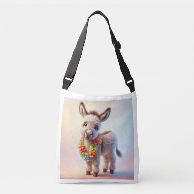 Bolso Cruzado Pequeño Tote de imagen de burro (Anverso)