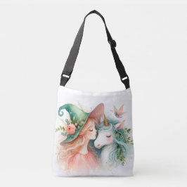 Bolso Cruzado Pequeño unicornio mágico Bruja adorable Fantasía a