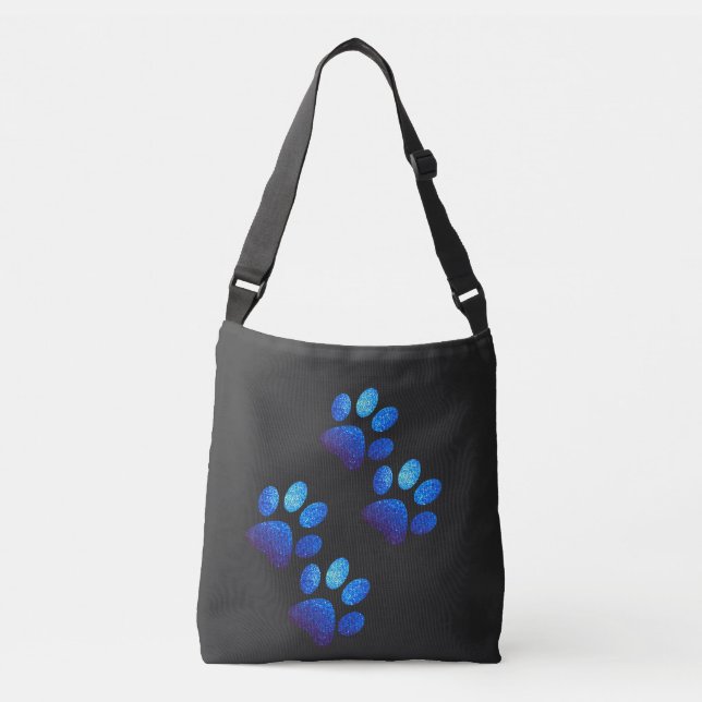 Bolso Cruzado Perro de amigos brillante azul (Anverso)