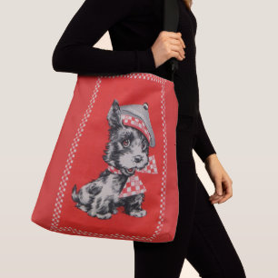 Bolso Cruzado perro del escocés de los años 50 en rojo