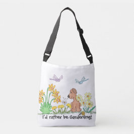 Bolso Cruzado Perro en jardín de flores