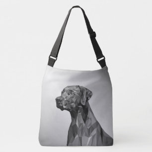 Bolso Cruzado Perro geométrico gris en plata