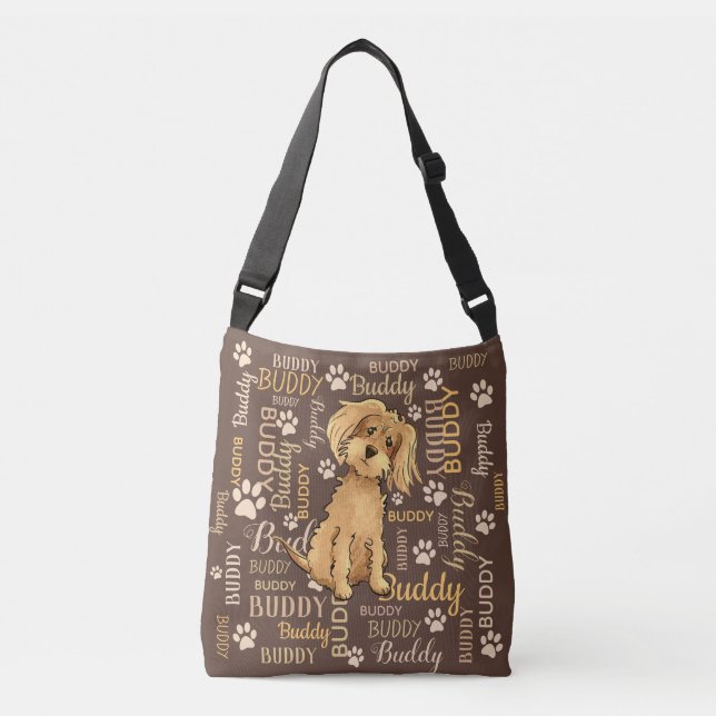 Bolso Cruzado Perro marrón personalizado (Anverso)
