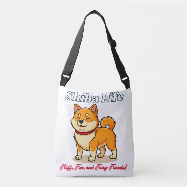 Bolso Cruzado Perro shiba inu más feliz (Anverso)