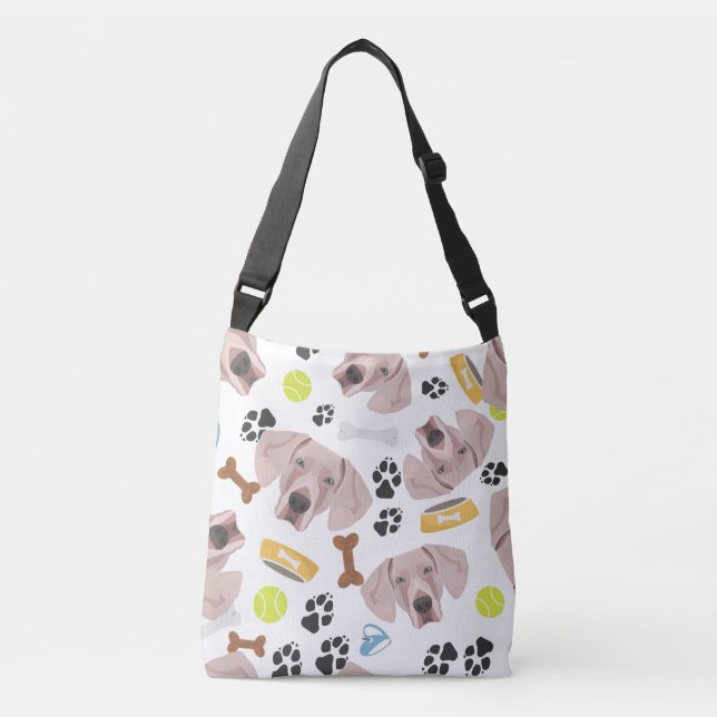 Bolso Cruzado Perro sonriente Weimaraner (Anverso)