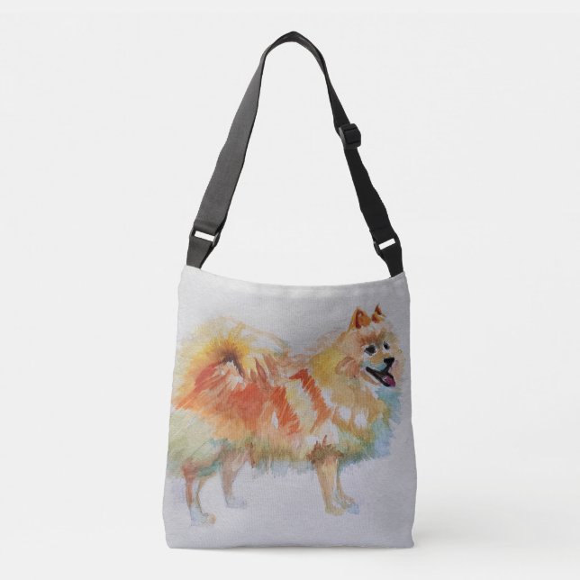 Bolso Cruzado Perros búlgaros alemanes Spitz Crossbody Bag (Anverso)