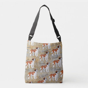 Bolso Cruzado Perros de St Bernard con un fondo texturizado