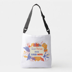 Bolso Cruzado Persona tranquila con mente ruidosa azul amarillo