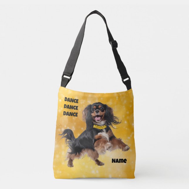Bolso Cruzado Personalizable de estilo libre negro y morado (Anverso)