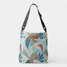 Personalizable Tote Bag con hojas tropicales