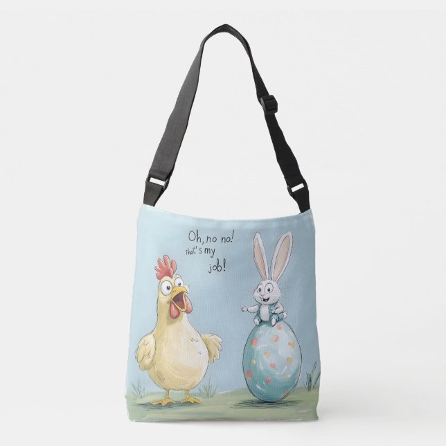Bolso Cruzado Personalizado Bunny Chick Egg Easter Fun (Anverso)