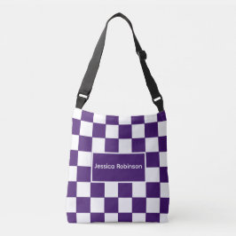 Bolso Cruzado Personalizado de Cuadros Morado con Estilo 
