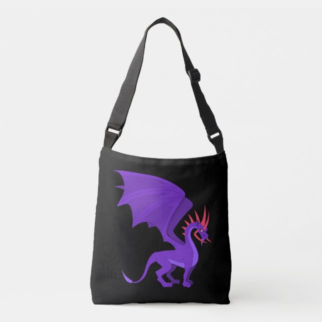 Bolso Cruzado Personalizado de dragón morado (Anverso)