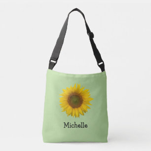 Bolso Cruzado Personalizado de girasol amarillo verde