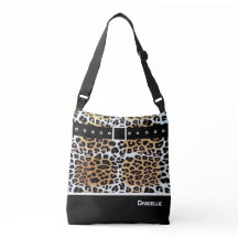 Personalizado de Leopardo Blanco Marrón y Negro