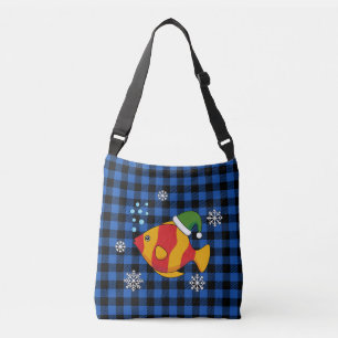 Bolso Cruzado Personalizado de peces tropicales de Navidad en pa