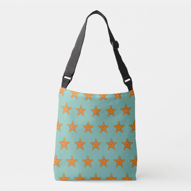 Bolso Cruzado Personalizado de Starfish Naranja Cute (Anverso)