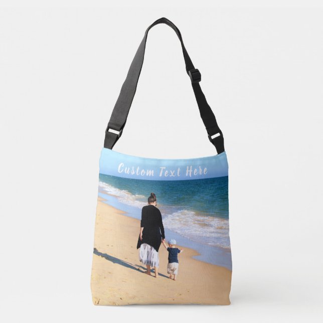 Bolso Cruzado Personalizado de su foto y texto personalizado (Anverso)