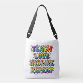 Bolso Cruzado Personalizado Enseña Ama Inspira Repite Maestro