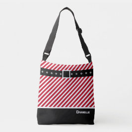Bolso Cruzado Personalizado franjas blancas rojas Candy Cane, ne